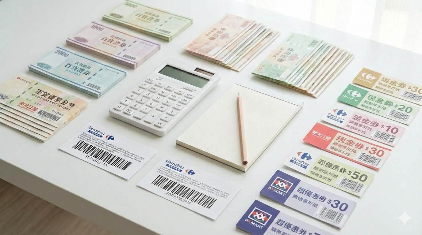 台中實體店面收購各式百貨與超商禮券懶人包